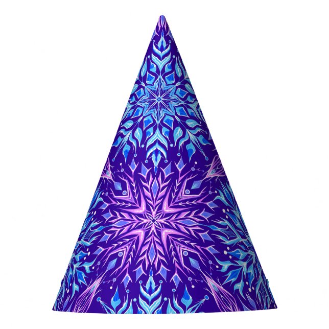 Bright crystal snowflakes ornament    party hat (Front)
