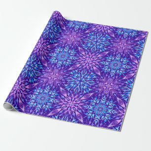 Bright crystal snowflakes ornament    wrapping paper