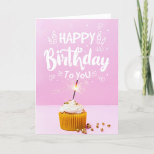 Bright Cupcake Happy Birthday Greeting Card
