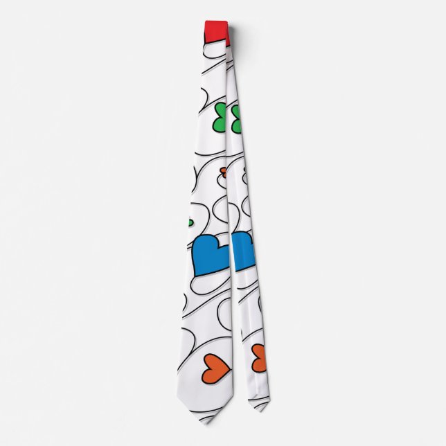 Bright curly hearts tie (Front)