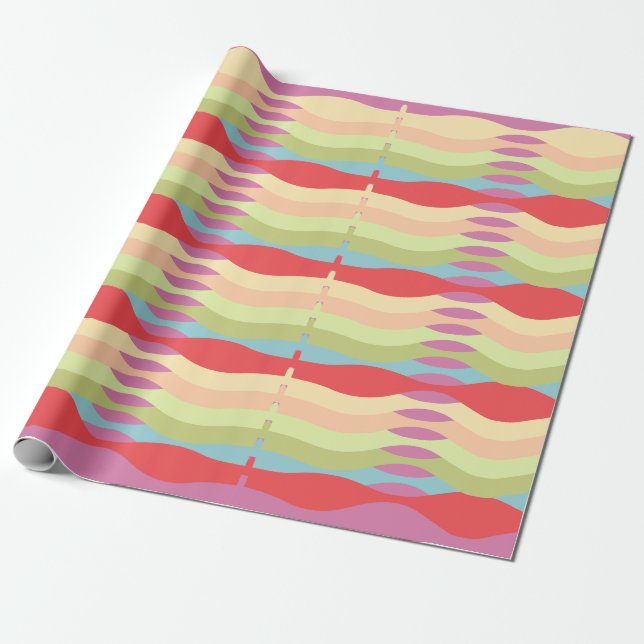 Bright Curved Pattern Wrapping Paper (Unrolled)