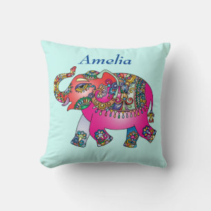 Bright Cute Elephant Show Your Colours Personalise Cushion