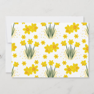Bright daffodils, seamless pattern invitation