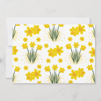 Bright daffodils, seamless pattern invitation