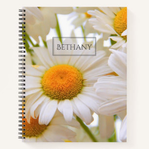 Bright Daisies Elegant Personalised Notebook