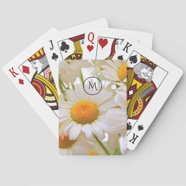 Bright Daisies Elegant Personalised Playing Cards (Back)