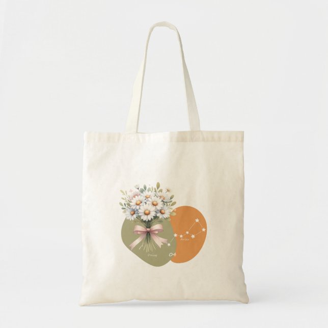 Bright Daisy  Aries Constellation Romantic Tote Bag (Front)