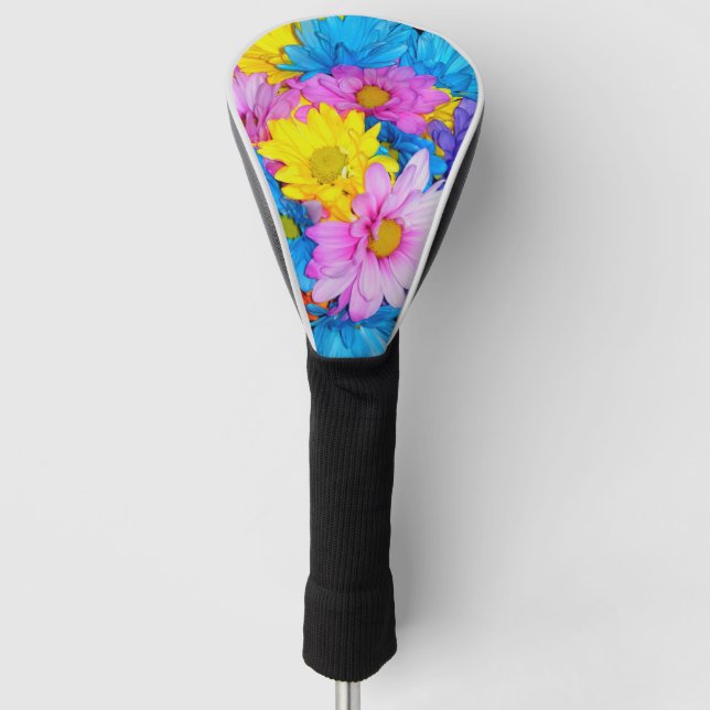 Bright Daisy Flower Mix  Golf Head Cover (Front)