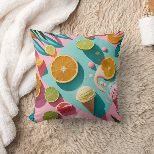 Bright Days, Bold Colours – Vibrant Summer Throw  Cushion (Blanket)