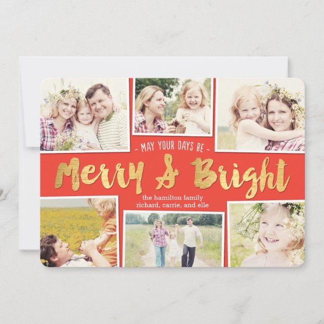 Bright Days Editable Color Collage Holiday Cards (Front)
