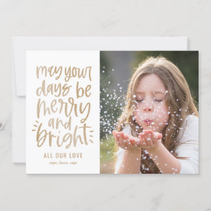 Bright Days EDITABLE COLOR Holiday Photo Card