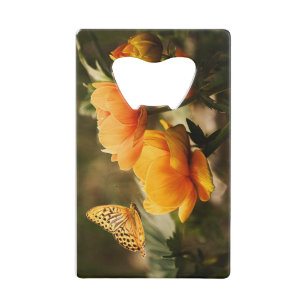 Bright Deep Yellow Flowers with Butterfly