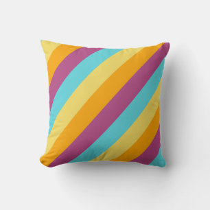 Bright Diagonal Stripes Cushion