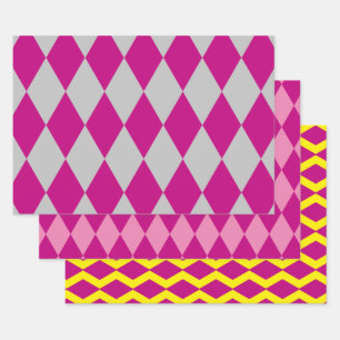 Bright Diamond Argyle Pattern Wrap Craft Paper
