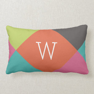 Bright Diamonds Monogram Lumbar Cushion