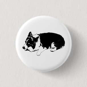 bright dot calm, corgi 3 cm round badge