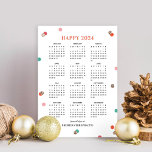 Bright Dots 2024 Calendar Business Holiday Card<br><div class="desc">Celebrate the season with this modern and stylish card from Berry Berry Sweet. Visit berryberrysweet.com for stylish stationery and personalised gifts!</div>