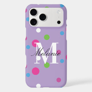 Bright Dots Colorful Custom Monogram