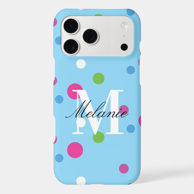 Bright Dots Colourful Custom Monogram (Back)