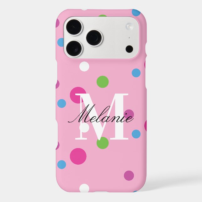 Bright Dots Colourful Custom Monogram (Back)