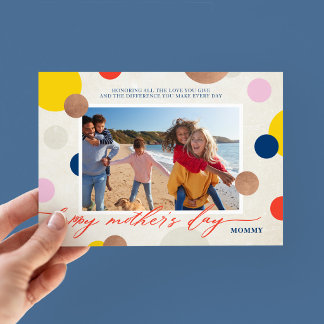 Bright Dots Happy Mother's Day Mummy Photo Holiday Card