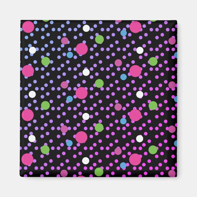 Bright Dots on Dot Pattern   Magnet (Front)