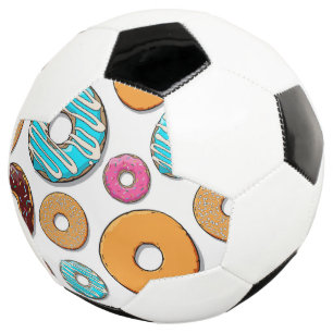 Bright Doughnut Whimsical Pattern Soccer Ball