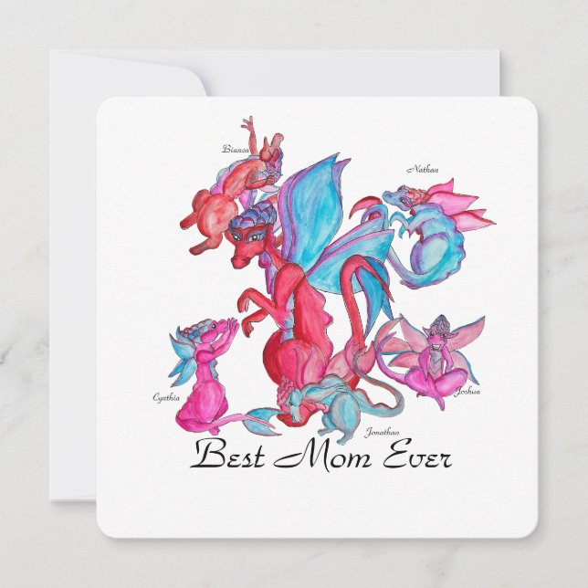Bright dragon family for Mother’s Day (Front)
