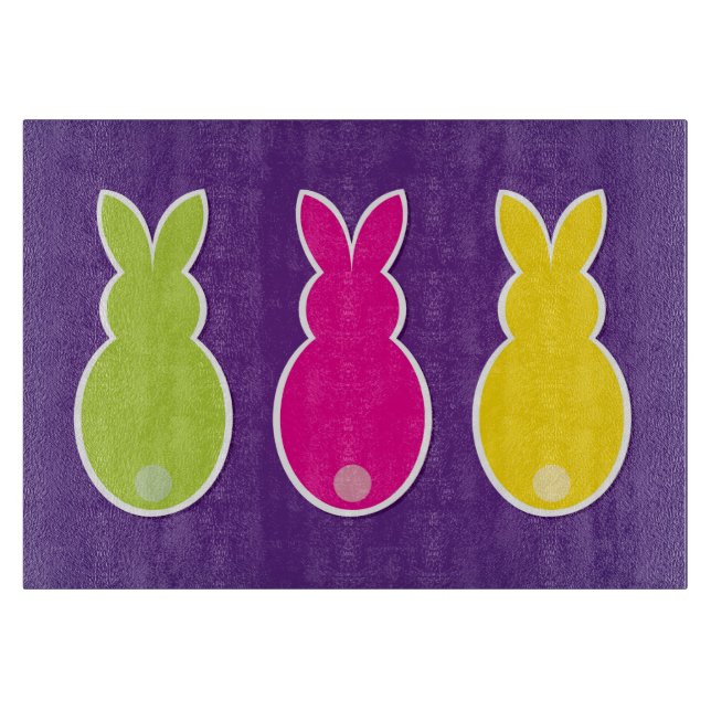 Bright Easter Bunny Silhouette Cutting Board (Front)