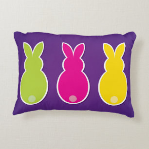 Bright Easter Bunny Silhouette Decorative Cushion