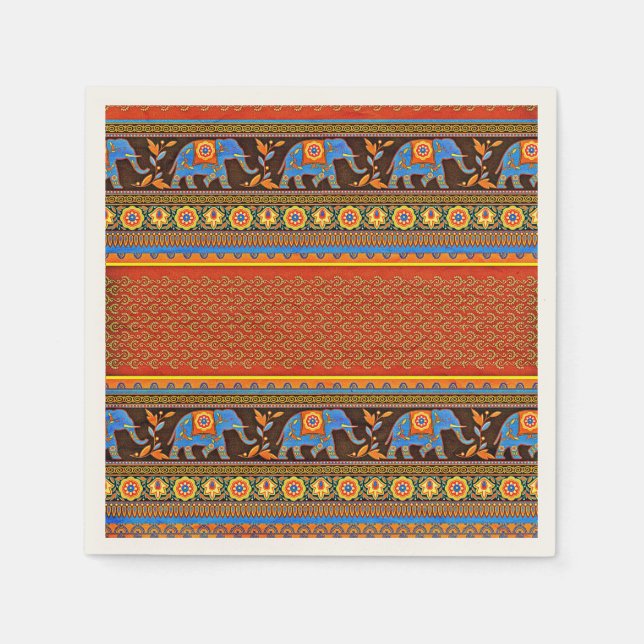 Bright elephants napkin (Front)