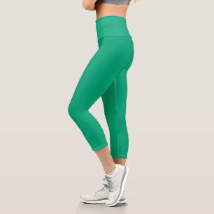 bright emerald-green, high-waisted leggings