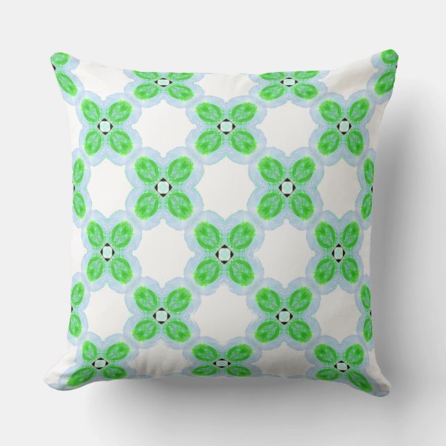 Bright Emerald on Baby Blue Cushion (Front)