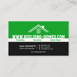 Bright Energetic Oversize Business Name Contractor Card