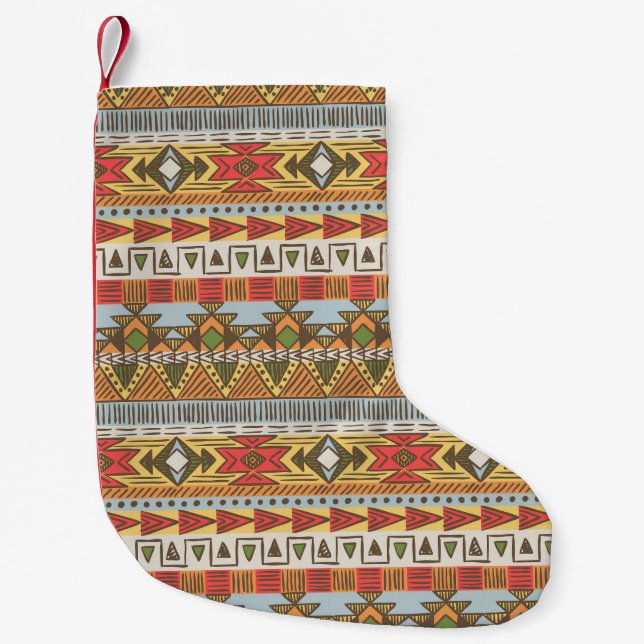 Bright ethnic seamless pattern, colourful. small christmas stocking (Front)