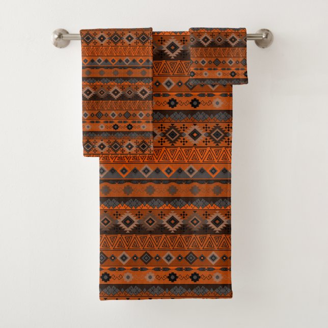 Bright ethnic striped pattern. bath towel set (Insitu)