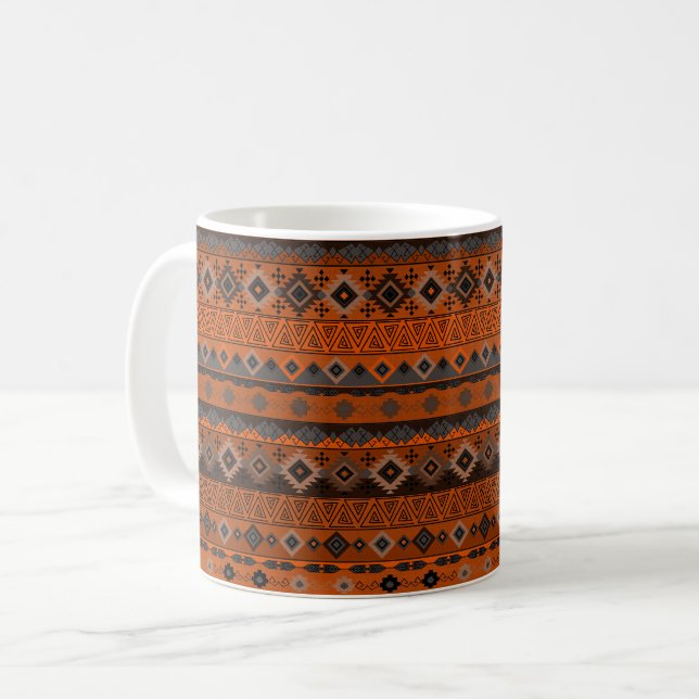 Bright ethnic striped pattern. coffee mug (Front Left)