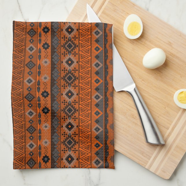 Bright ethnic striped pattern. tea towel (Quarter Fold)