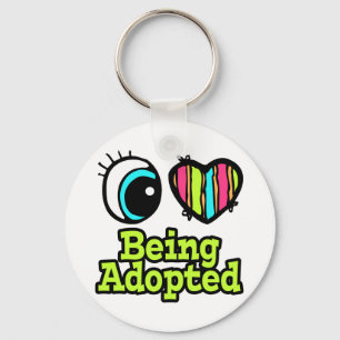 Bright Eye Heart I Love Being Adopted Key Ring