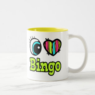 Bright Eye Heart I Love Bingo Two-Tone Coffee Mug