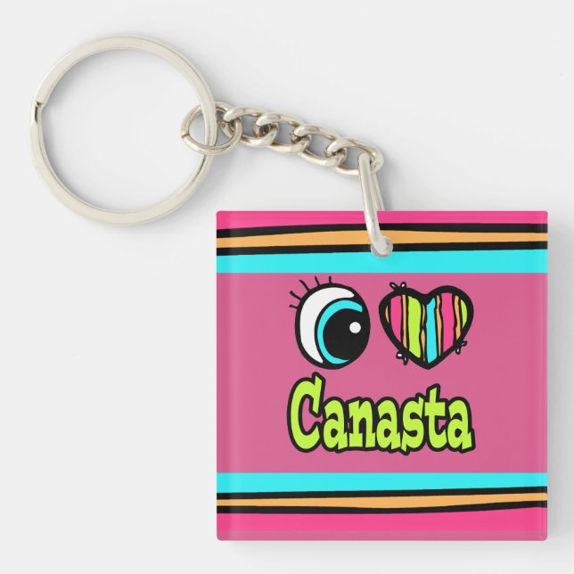 Bright Eye Heart I Love Canasta Key Ring (Front)