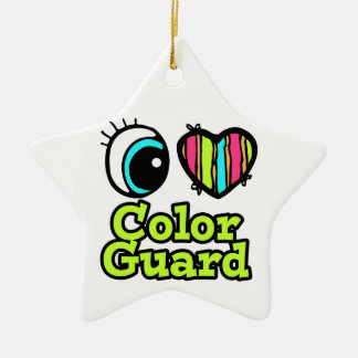 Bright Eye Heart I Love Colour Guard Ceramic Tree Decoration