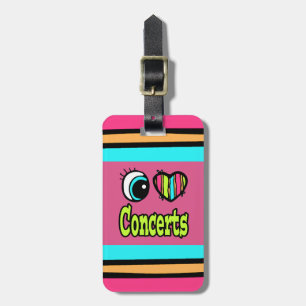 Bright Eye Heart I Love Concerts Luggage Tag