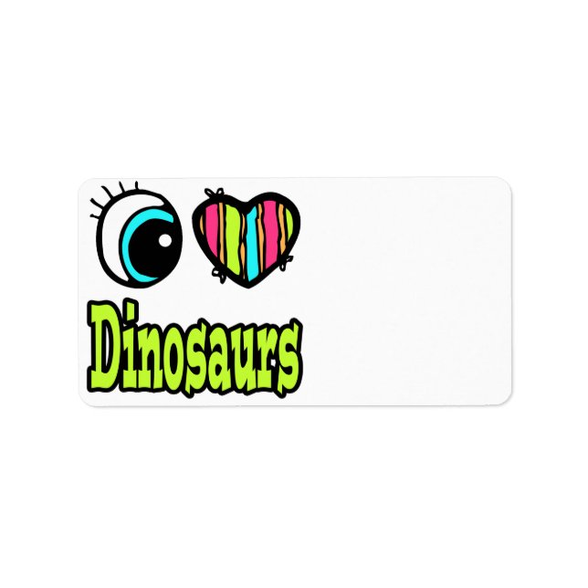 Bright Eye Heart I Love Dinosaurs Label (Front)