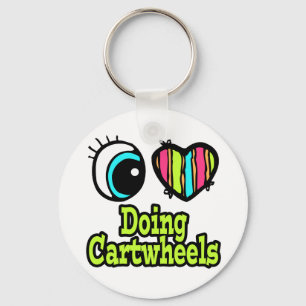 Bright Eye Heart I Love Doing Cartwheels Key Ring