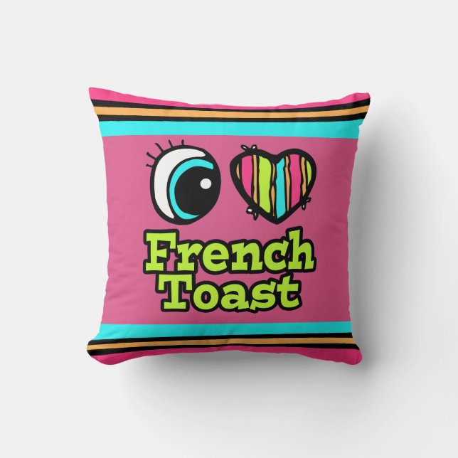 Bright Eye Heart I Love French Toast Cushion (Front)