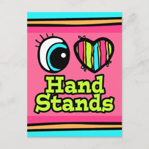 Bright Eye Heart I Love Hand Stands Postcard