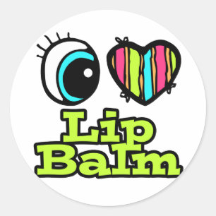 Bright Eye Heart I Love Lip Balm Classic Round Sticker