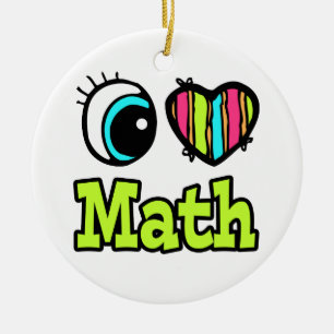 Bright Eye Heart I Love Math Ceramic Ornament