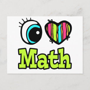 Bright Eye Heart I Love Math Postcard